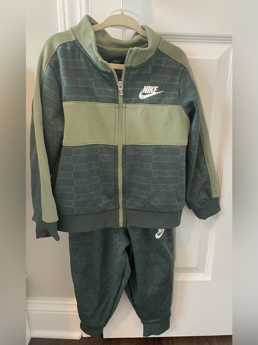 Nike Kids Olive & Dark Green Zip Track Jacket and Joggers
